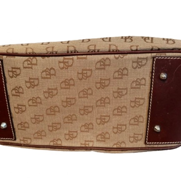 ☀️Dooney & Bourke Signature Double Handle Canvas Leather Shoulder Bag - Picture 3 of 7